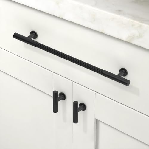 10 Pack Matte Black Cabinet Pulls 7.5 Inch(192mm) Kitchen Cabinet Handles Solid Heavy Duty Drawer Pulls - color: Matte Black, size: 7.5" Hole Center