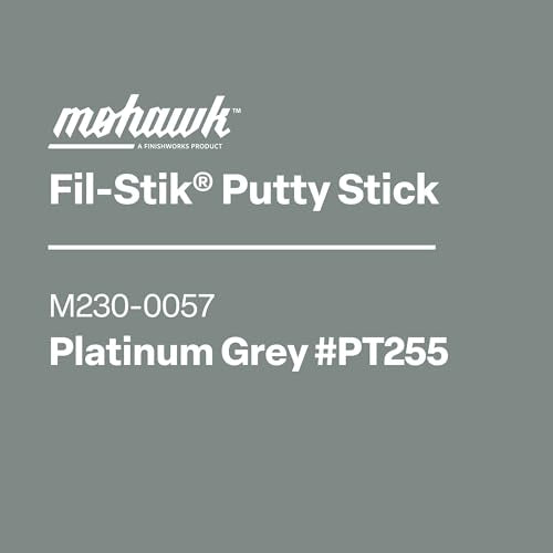 MOHAWK Finishing Products Fill Stick (Fil-Stik) Putty Stick for Wood Repair (Platinum Grey)- Rub On Semi-Soft Wax Filler Stick M230-0057