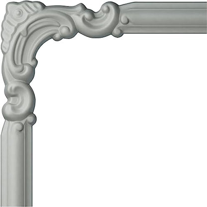 Ekena Millwork PML08X08AS Ashford Corner (matches moulding PML01X00AS) Panel Moulding, 8 1/4"W x 8 1/4"H, Primed