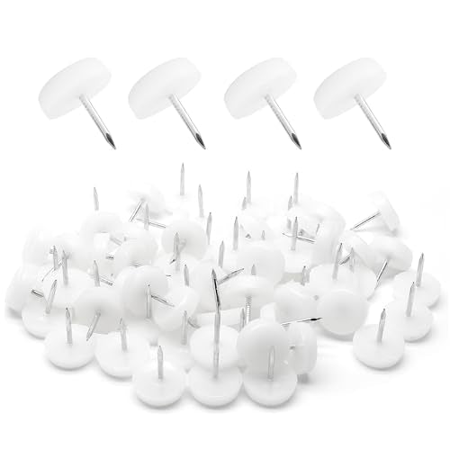 40Pcs 0.71 Inch/18mm Nail in Furniture Glides Furniture Sliders