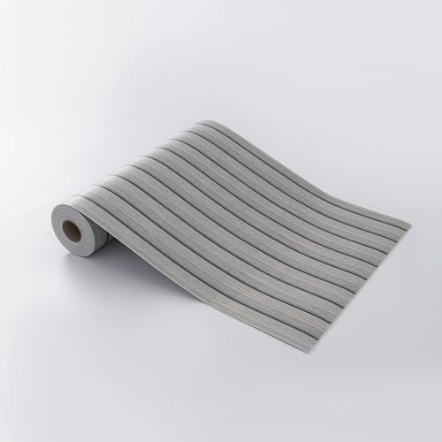 Gray Peel and Stick Slat Wall Panels,Wood Grain Paneling 118"x15.75" - color: Gray