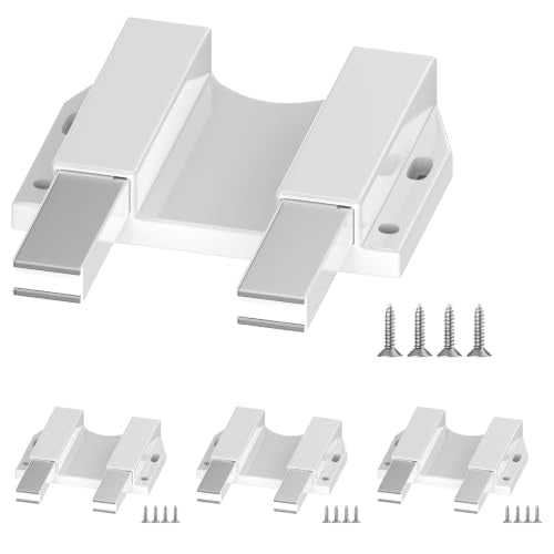 TONITRUI Heavy Duty Magnetic Push Latch, Double Push-to-Open Touch Latch for Kitchen Cabinet Doors, Push Release Pop Out Catch for Drawer Closure, White Cabinet Hardware (4 Pack) - color: White-Double