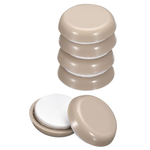 uxcell Furniture Sliders, 16Pcs 7/8" - Plastic Self-Adhesive Round Sliding Pads, Chair Glides for Carpeted Tile Vinyl Hardwood Floors (Grey) - size: 7/8"