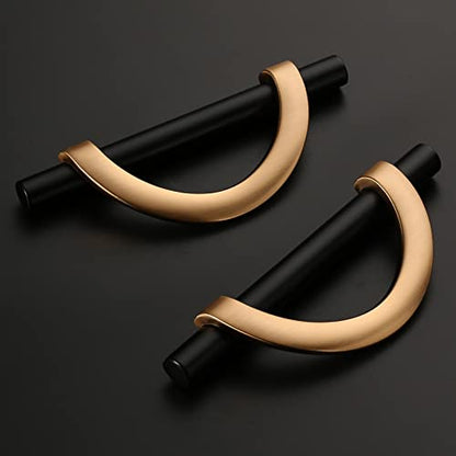 Amerdeco 10 Pack Black Brushed Gold Cabinet Pulls 3.75 Inch(96MM) Hole Centers Kitchen Cabinet Handles Hardware Kitchen Handles for Cabinets Cupboard Handles Drawer Pulls… - color: Champagne Black Gold, size: 3.75"/96MM Hole Center, style: 10 Pack