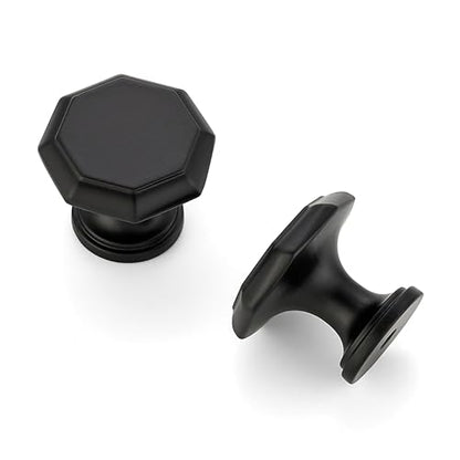 Ravinte Matte Black Single Hole Round Cabinet Knobs,Zinc Pull,10 Pack - color: Matte Black