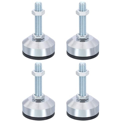 PATIKIL Furniture Leveling Feet 2.4" Dia Base M12 Thread, 4 Pcs Carbon Steel Adjustable Threaded Furniture Levelers Screw on Leg Leveler with Pads for Desk Chair, Black - color: Black, size: D60*M12*L60