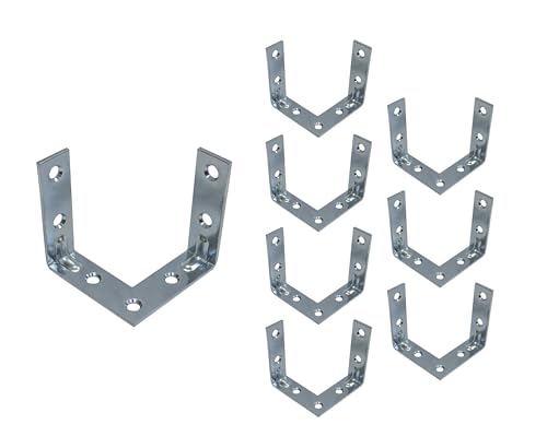 QCAA Triple Bracket Corner Brace Durable Thicker Steel Construction, Zinc Plated, 2"x2"x5/8"x2.0 mm, Made in Taiwan, 8 Pack - color: Zinc Plated(Triple), size: 8 Pack
