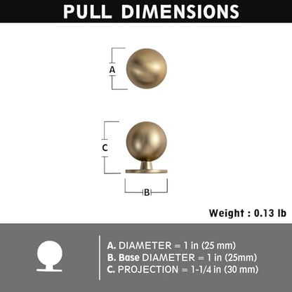 Champagne Bronze Cabinet Knobs, 1 Inch Dia., Set of 12 - color: Champagne Bronze, size: 1" Diameter