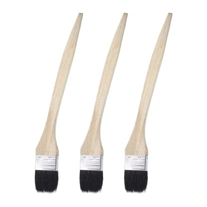 uxcell 3pcs Bent Radiator Paint Brush 2" Width Curved Wall Paint Soft Bristle Brushes with Long Wood Handle for Painting DIY Wall Treatment - size: 2"