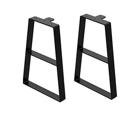 Orgerphy 18” Black Trapezoid Metal Bench Legs (2PCS) | Heavy duty Furniture legs for Bench| Metal Table Legs| with Screws and 4pcs Rubber Floor Protectors | Mid Century Modern Desk Legs Furniture Legs - size: 18 Inch
