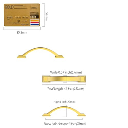 Amerdeco 3 in Brushed Modern Brass Solid Cabinet Pulls，10 Pack - color: Brushed Modern Brass, size: 3" hole center