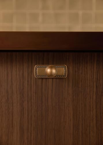Goo-Ki Cabinet Knobs with Backplate, Antique Brass, 6 Pack - color: Antique Brass, style: Jeweled Crest Style