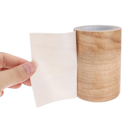 Wood Grain Repair Tape 3" x15ft, Self Adhesive Realistic Textured Repair Tape Patch for Floor Door Table Cabinets Desk,Light Chestnut Maple