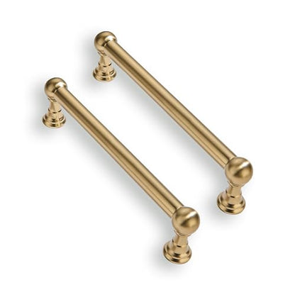 10 Pack 5 Inch Solid Kitchen Cabinet Handles Brushed Brass Heavy Duty Cabinet Pulls Satin Brass Drawer Pulls Cabinet Hardware Kitchen Handles for Cabinets Cupboard Handles - color: Brushed Brass, size: 5 Inch hole center