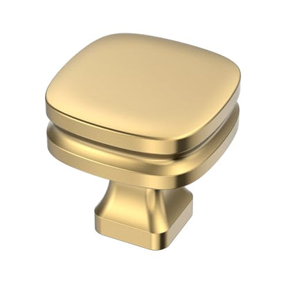 Alzassbg Champagne Bronze Square Cabinet Knobs 10 Pack, AL0003BRG - color: Champagne Bronze, size: Single Hole Knobs