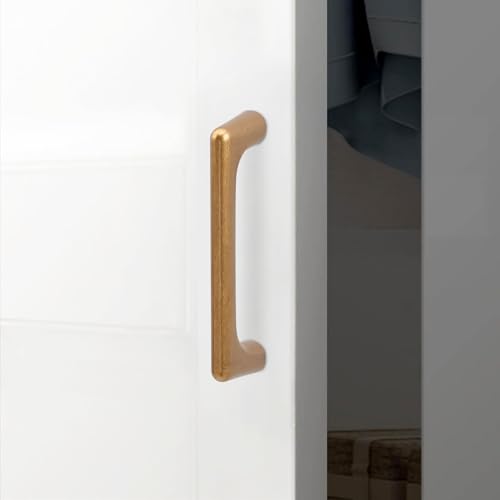10 Pack 3 inch Antique Brass Kitchen Cabinet Handles - color: Antique Brass, size: 3 inch Hole Center