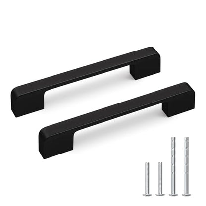 Black Cabinet Handles 5 Inch Matte Black Cabinet Pulls 10 Pack - color: Black, size: 5 Inch (128 mm) Hole Centers