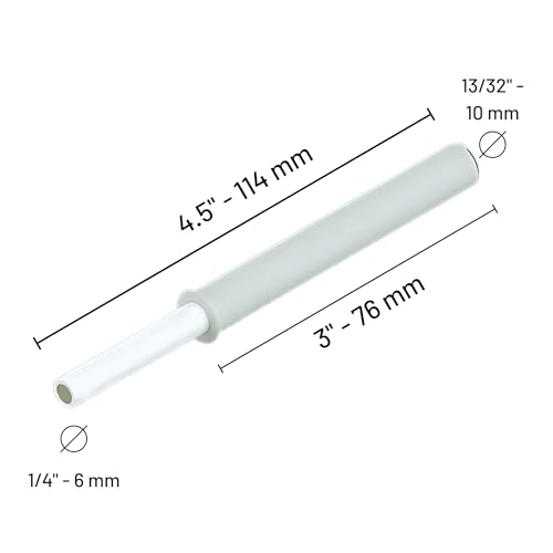 Blum Tip-On Long Version 956A1004 with Adapter Plate - Push to Open Cabinet Hardware - Silk White - Screw Mount Touch Latch Set