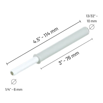Blum Tip-On Long Version 956A1004 with Adapter Plate - Push to Open Cabinet Hardware - Silk White - Screw Mount Touch Latch Set