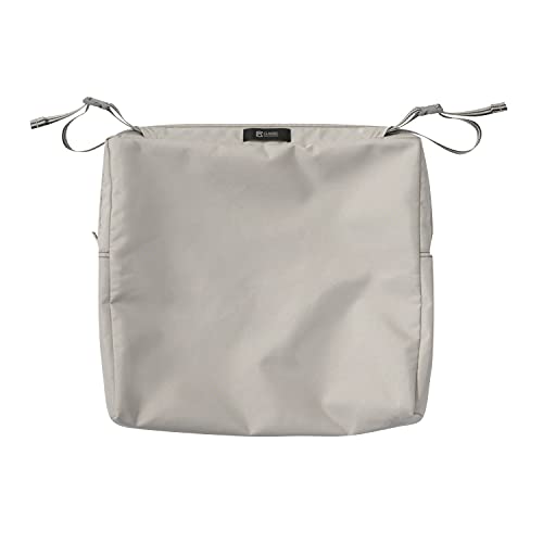 Classic Accessories Ravenna Water-Resistant 17 x 15 x 2 Inch Patio Seat Cushion, Mushroom, Chair Seat Cushion - color: Mushroom, size: 17"W x 15"D x 2"Thick