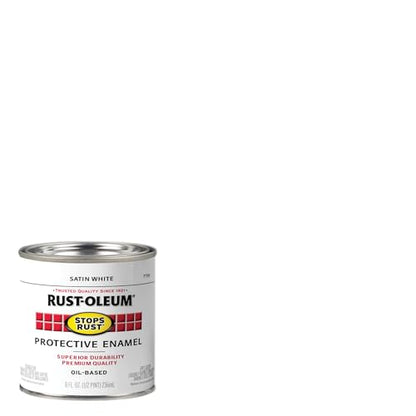 Rust-Oleum Stops Rust Brush On Protective Enamel Paint, Satin White - color: Satin White, size: 8 Fl Oz (Pack of 6)