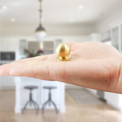 Jiozermi 4 Pack Mini Round Solid Brass Knobs, 3/4 Inch, Gold - color: Gold, size: 3/4 Inch(18.8mm)