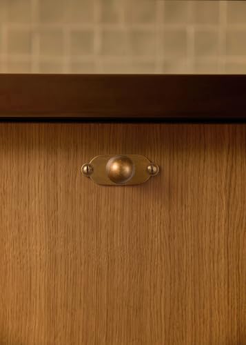 Goo-Ki Cabinet Knobs with Backplate, Antique Brass, 6 Pack - color: Antique Brass, style: Industrial Rivet Style