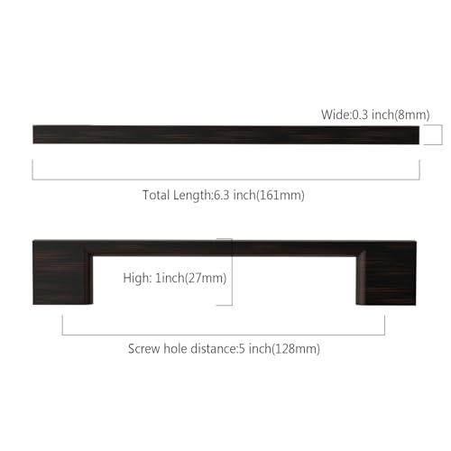 9BUILD 10 Pack Oil Rubbed Bronze Cabinet Pulls 5 Inch Kitchen Cabinet Handles, Cabinet Hardware for Cupboard Drawer Pulls - color: Oil Rubbed Bronze, size: 5"/128MM Hole Center, style: 10 Pack