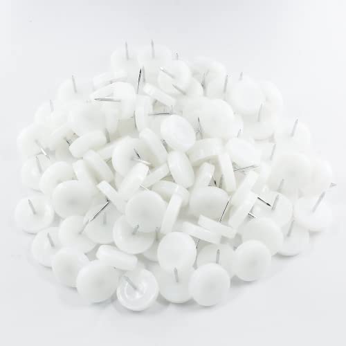 1 Inch (25mm) Nail On Furniture Sliders, Round Chair Feet Glides - size: 1 inch / 25mm