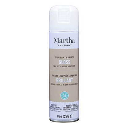 MARTHA STEWART Paint & Primer 8oz Spray Paint, Gloss Wedding Cake 8 Fl Oz (42914) - color: Gloss Wedding Cake