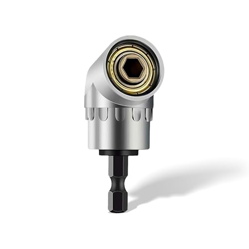105 Degree Right Angle Drill Adapter 1/4 Inch Hex Bit Driver Attachment - color: Silver, size: 1 Pcs