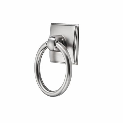 khtumeware 2-Pack 1.9 Inch Brushed Satin Nickel Cabinet Knobs - Ring Pull Drawer Handles for Dresser, Kitchen Cabinets - Durable Zinc Alloy Hardware. - color: Brushed Satin Nickel
