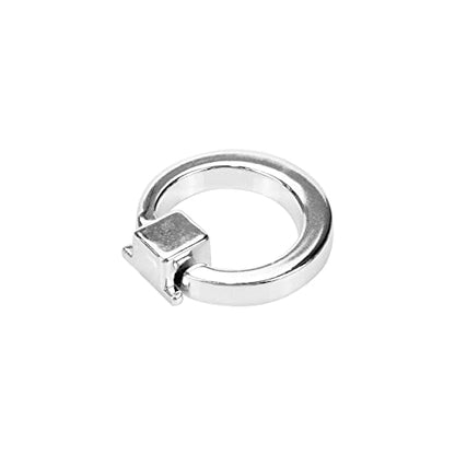 4 Pcs Square Base Drop Ring Pull Handles,40mm Diameter (Chrome) - color: Chrome1.57
