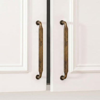 Goldenwarm 10 Pack 7-1/2 Inch Antique Brass Cabinet Pulls Retro Drawer Pull - color: Antique Brass, size: 7-1/2 Inch Hole Center