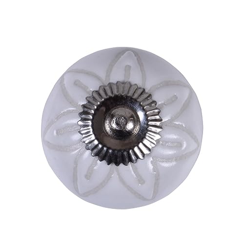 Set of 10 Ceramic Cabinet Colorful Knobs for Kitchen, Cabinet, Drawer, Wardrobe (white1) - color: white1