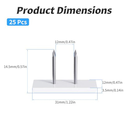 25 Pcs Furniture Glide Nails, 31x12x3.5mm, Double Nail, Nylon - size: 31×12mm