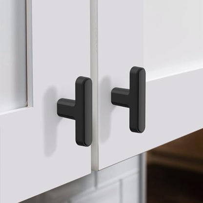 10 Pack Matte Black Modern Rectangular Kitchen Cabinet Knobs - color: Matte Black, size: knob