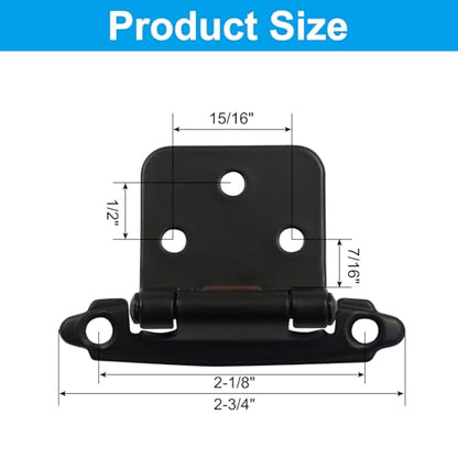 Matte Black Self-Closing Cabinet Hinges 4-Pack (2 Pair) - color: Black
