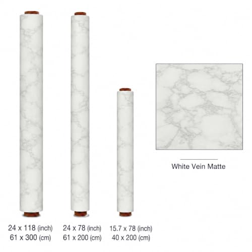 Very Berry Sticker Marble Contact Paper (Stone White Matte, 24" x 78", 2 Pack) Thick Premium Peel and Stick Countertop Wrap, Waterproof Vinyl, Renter Friendly for Kitchen Counters, Bathroom Vanities - color: White Matte, size: 24" x 78" (2-pack)