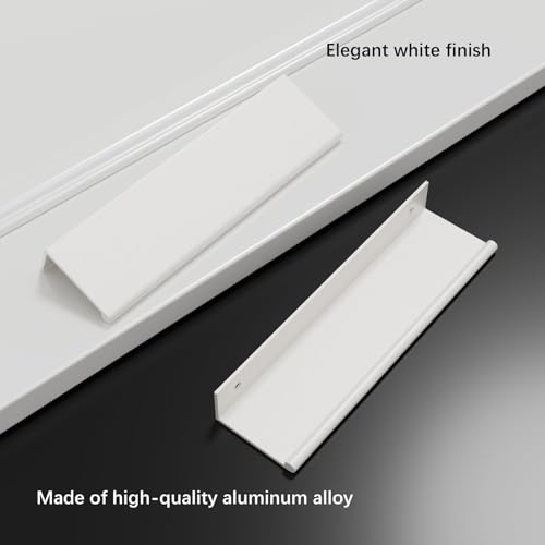 Rergy 10 Pack 3" Cabinet Pulls White Finger Pulls for Cabinets - color: White, size: Hole Center: 3in(76mm)