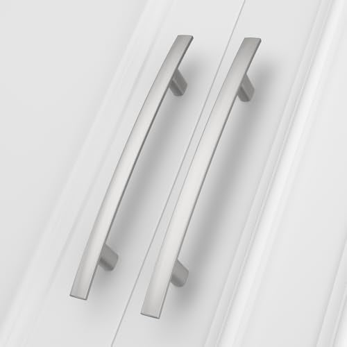 homdiy 5 Pack Brushed Nickel Cabinet Pulls, Solid Zinc Alloy, 5 Inch CC - color: Brushed Satin Nickel, size: 5 Inch Hole Center