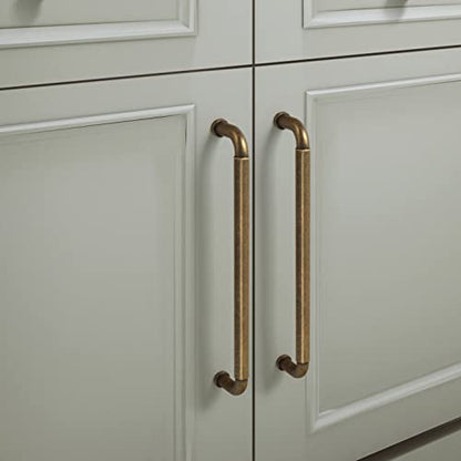 Goo-Ki 6 Pack 12-3/5 Inch （320mm） Hole Center Cabinet Pulls Antique Brass Zinc Alloy Kitchen Drawer Pulls Drawer Handles 13.05 Inch Length 2201-GT-320 - color: Antique Brass, size: 12-3/5 inch Hole Centers