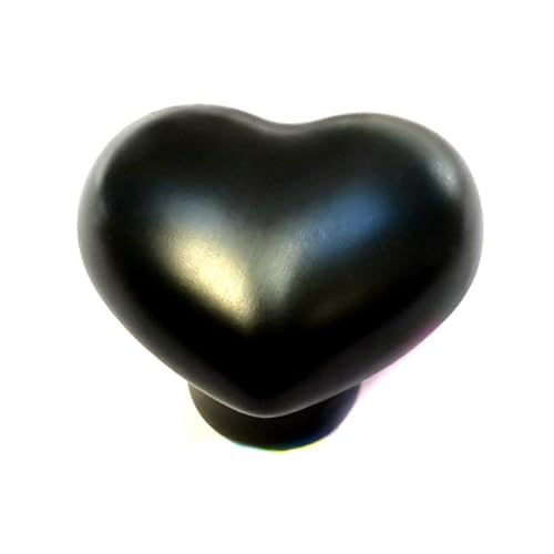 10 Pack Black Ceramic core knob Heart Shape Drawer Knob Kitchen Cupboard Pull Handle with Screws
