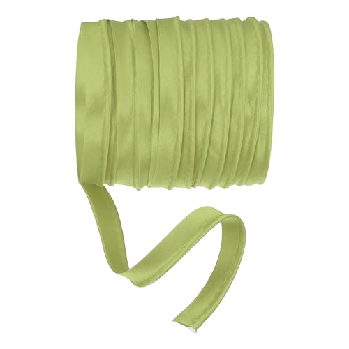 YELARXI Maxi Piping Bias Tape, 5 Yards Piping Trim with Cord Satin Binding Lip Cord Trim Fit for Sewing Garment Webbing Trimming Crafts Decorating - (Green) - color: Green