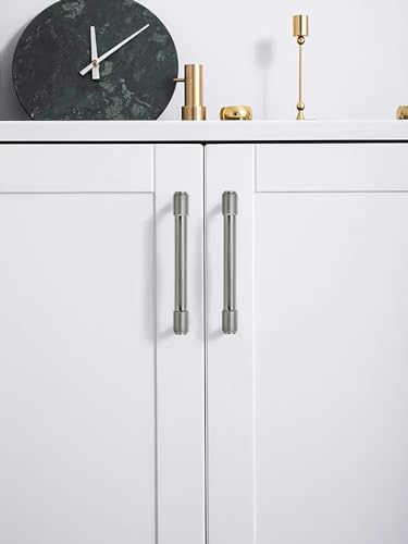 10 Pack Satin Nickel Cabinet Pulls - 4" Drawer & Cabinet Handles for Kitchen Cabinets - color: Brushed Nickel, size: 4"(102mm) hole center