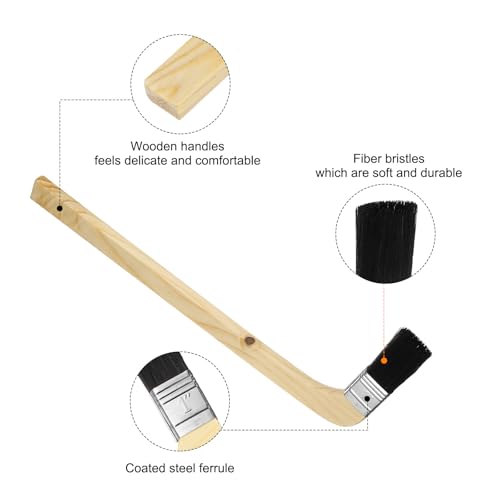 HARFINGTON Paint Brush 2Pcs 1" Brush Width Reusable Variety Angled Bend Brushes Radiator Paint for All Latex Oil Painting Furniture Walls Treatment, Black