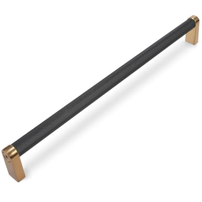10 Pack 12-5/8 Inch (320mm) Black and Champagne Bronze Kitchen Cabinet Handles Knurled Cabinet Pulls Black Drawer Pulls Kitchen Hardware - color: Black And Champagne Bronze, size: 12-5/8'' Hole Center(320mm)
