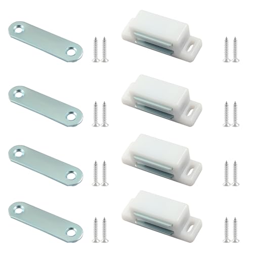 Murtenze Magnetic Cabinet Latch, White, 4 Pack - color: White