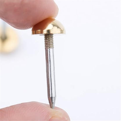 dophee 20Pcs Gold Small Round Head Brass Upholstery Nails Tacks, 8mm - color: Gold, size: 8mm