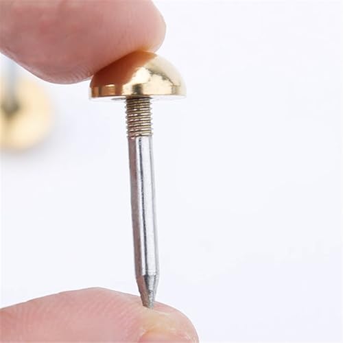 dophee 20Pcs Gold Small Round Head Brass Upholstery Nails Tacks, 10mm - color: Gold, size: 10mm
